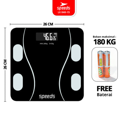 SPEEDS Timbangan Berat Badan Digital Max 180kg 040-15