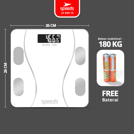 SPEEDS Timbangan Berat Badan Digital Max 180kg 040-15