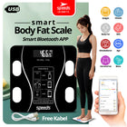 SPEEDS Timbangan Badan Smart Lemak Fat Digital Weight Scale Scales 26cm Fat Scaler USB Aplikasi Pengukur Lemak 040-15