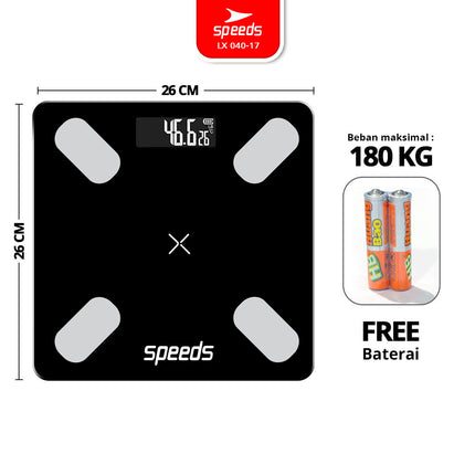 SPEEDS Timbangan Berat Badan Digital Max 180kg 040-17