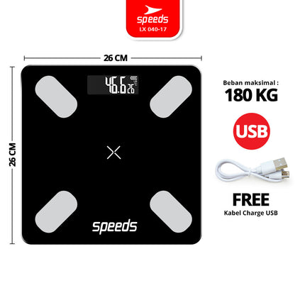 SPEEDS Timbangan Berat Badan Digital Max 180kg 040-17