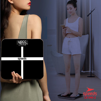 SPEEDS Timbangan Berat Badan Digital Mini Kaca With Temperature Timbangan Lemak 040-2