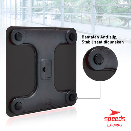 SPEEDS Timbangan Badan Digital180kg scale kaca Berat  Mini Max Original Impor 040-3