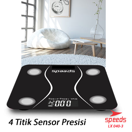 SPEEDS Timbangan Badan Digital180kg scale kaca Berat  Mini Max Original Impor 040-3