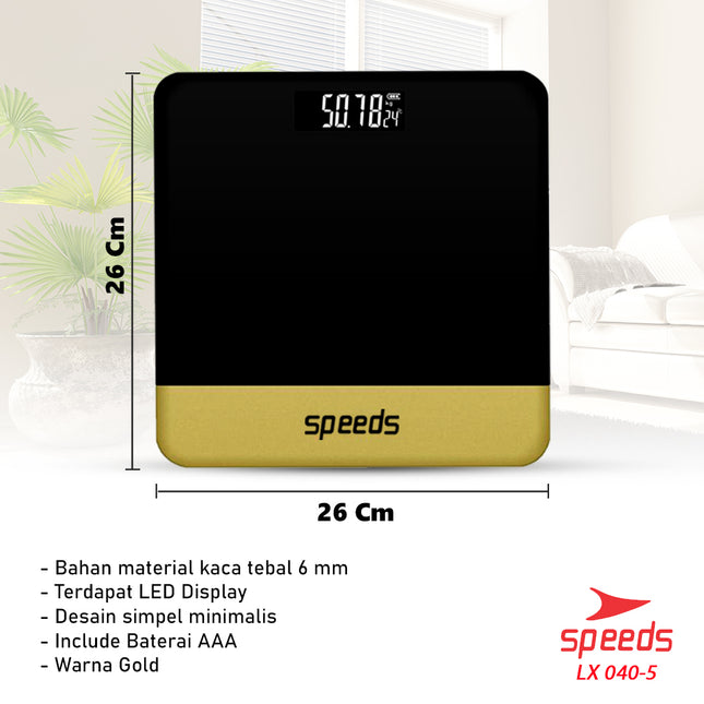 SPEEDS Timbangan Badan Digital 180kg scale kaca Berat  Mini Max 040-5