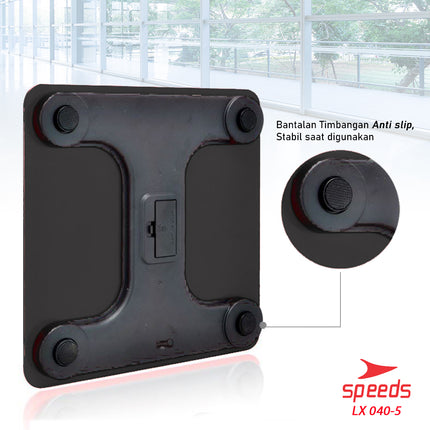 SPEEDS Timbangan Badan Digital 180kg scale kaca Berat  Mini Max 040-5