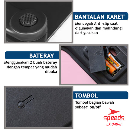 SPEEDS Timbangan Badan Digital 180kg scale kaca Berat Mini Max 040-8