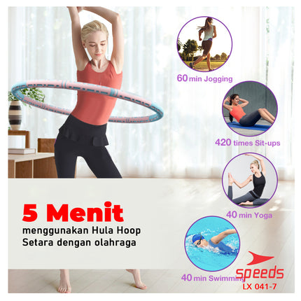 SPEEDS Portable Hula Hoop Disassemble 8 Segments HulaHoop Sports Fitness 041-7