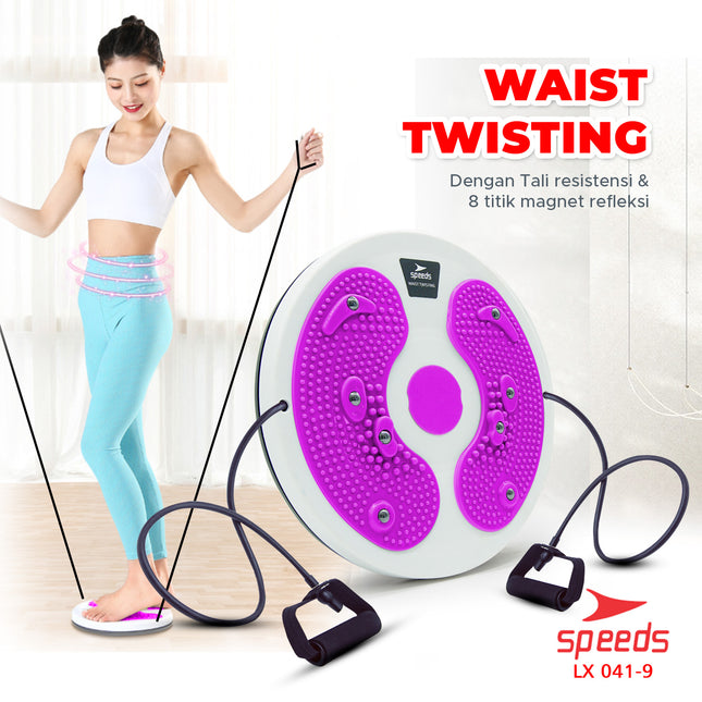 SPEEDS Magnetic Trimmer Jogging Body Plate Equipped with Waist Twisting Rope Waist Twister 041-9