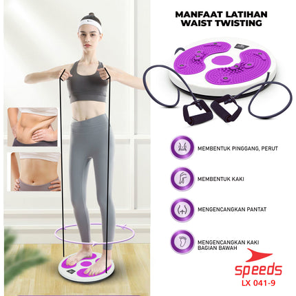 SPEEDS Magnetic Trimmer Jogging Body Plate Equipped with Waist Twisting Rope Waist Twister 041-9