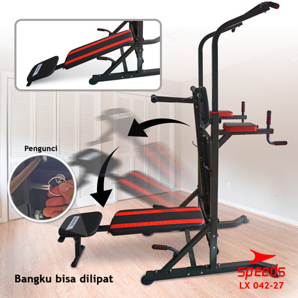 SPEEDS Power Tower Pull Up Bar Chin Up Hanging Bar Home Gym Fitness Equipment Sports Equipment 042-27