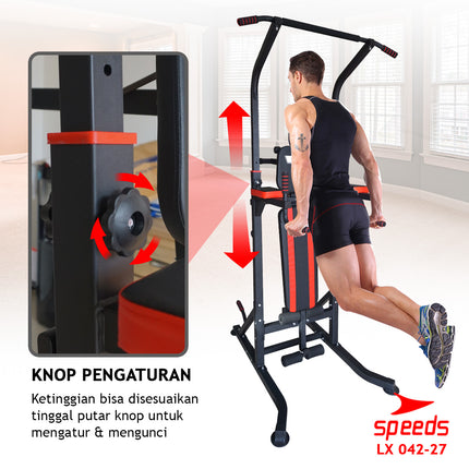 SPEEDS Power Tower Pull Up Bar Chin Up Hanging Bar Home Gym Fitness Equipment Sports Equipment 042-27