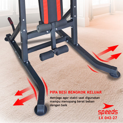 SPEEDS Power Tower Pull Up Bar Chin Up Hanging Bar Home Gym Fitness Equipment Sports Equipment 042-27