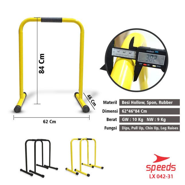 SPEEDS Dip Bar Portable Lebert Equalizer Push Up Bar Training Station Fitness Equipment 042-31