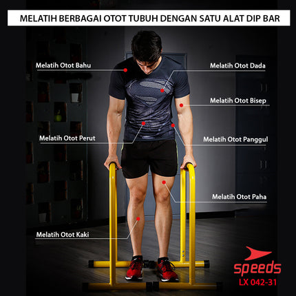 SPEEDS Dip Bar Portable Lebert Equalizer Push Up Bar Training Station Fitness Equipment 042-31