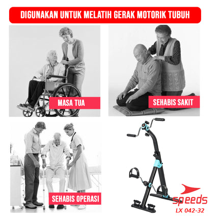 SPEEDS Pedal Exerciser Stationary Bike Therapy for Legs and Arms Dual Exerciser 042-32
