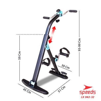 SPEEDS Pedal Exerciser Stationary Bike Therapy for Legs and Arms Dual Exerciser 042-32