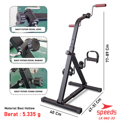 SPEEDS Pedal Exerciser Stationary Bike Therapy for Legs and Arms Dual Exerciser 042-33