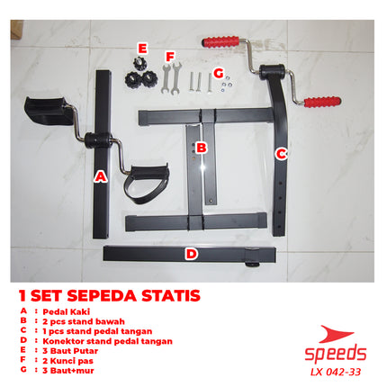 SPEEDS Pedal Exerciser Stationary Bike Therapy for Legs and Arms Dual Exerciser 042-33