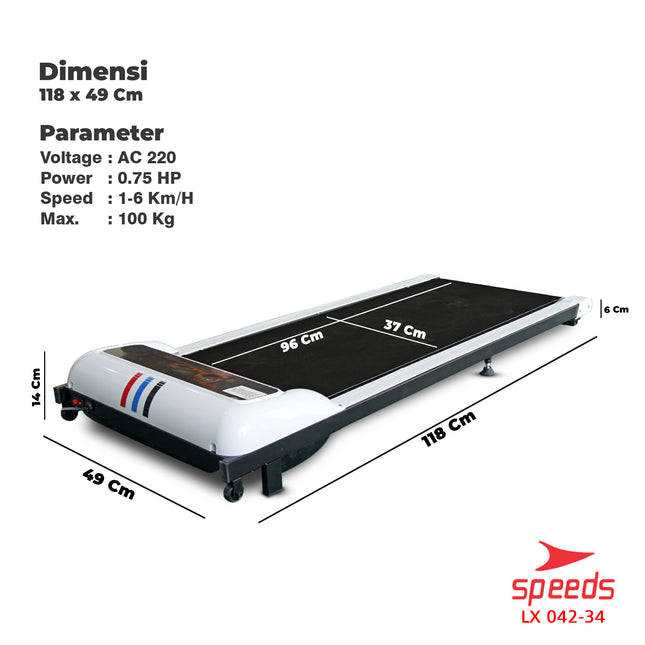 SPEEDS Electric Treadmill Walking Pad Electric Treadmill Home Gym Exercise Equipment 042-34