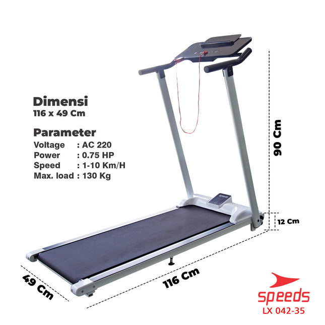 SPEEDS Foldable Electric Treadmill Running Machine Home Exercise 042-35