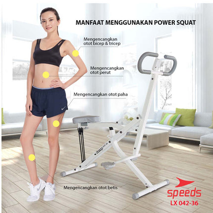 SPEEDS Power Squat Rider Alat Fitness Sepeda 042-36