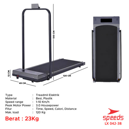 SPEEDS Electric Treadmill Walking Pad Electric Treadmill Home Exercise Equipment Gym Fitness Equipment 042-38