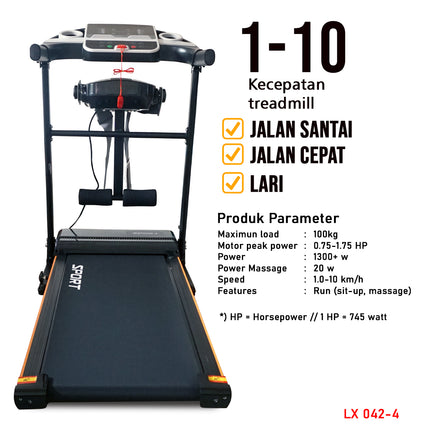 SPEEDS 2.0 Electric Treadmill 2-in-1 Machine Exercise Gym Fitness Cardio 042-4