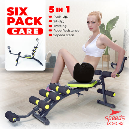 SPEEDS Sit Up Bench Six Pack Care 5in1 Multifunctional Gym Fitness Exercise Equipment 042-42