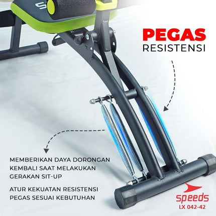 SPEEDS Sit Up Bench Six Pack Care 5in1 Multifunctional Gym Fitness Exercise Equipment 042-42