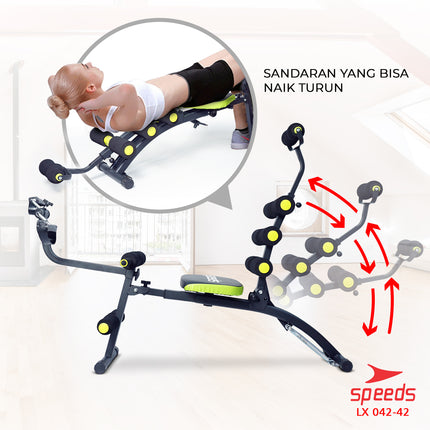 SPEEDS Sit Up Bench Six Pack Care 5in1 Multifunctional Gym Fitness Exercise Equipment 042-42