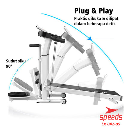 SPEEDS Multifunction Manual Treadmill for Running Sports 7 in 1 042-5