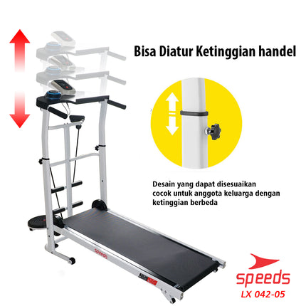 SPEEDS Multifunction Manual Treadmill for Running Sports 7 in 1 042-5