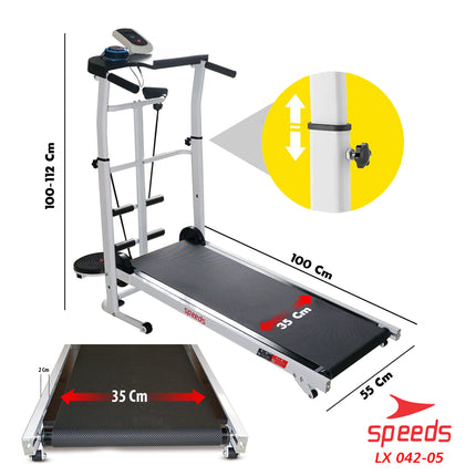 SPEEDS Multifunction Manual Treadmill for Running Sports 7 in 1 042-5