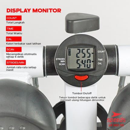 SPEEDS Adjustable Stepper Alat Fitness Olahraga Kaki Layar LCD 042-50