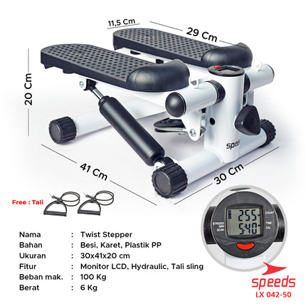 SPEEDS Adjustable Stepper Alat Fitness Olahraga Kaki Layar LCD 042-50