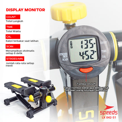 SPEEDS Mini Stepper Hidrolik Alat Olahraga Fitness Kaki 042-51