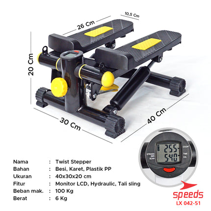 SPEEDS Mini Stepper Hidrolik Alat Olahraga Fitness Kaki 042-51