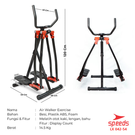 SPEEDS Air Climber Air Walker Alat Olahraga Fitness Kaki 042-54
