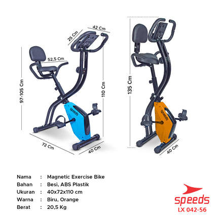 SPEEDS Cardio Fitness Equipment Indoor Stationary Magnetic Exercise Bike 042-56