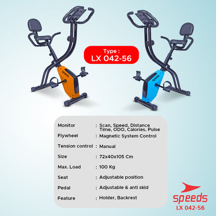 SPEEDS Cardio Fitness Equipment Indoor Stationary Magnetic Exercise Bike 042-56