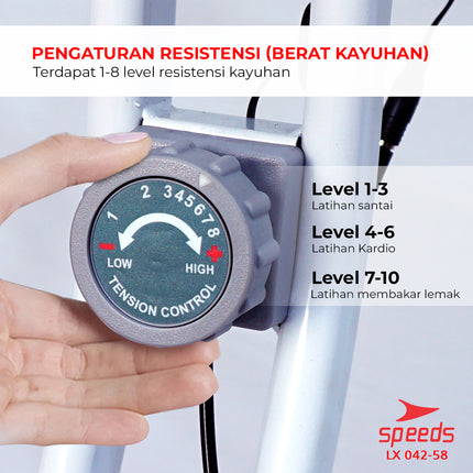 SPEEDS Sepeda Statis Magnetic Exercise Bike Layar LCD 042-58