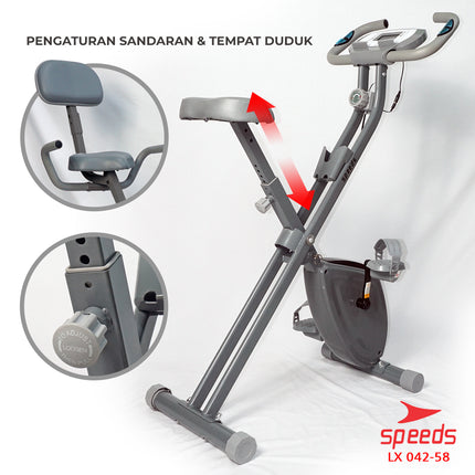 SPEEDS Sepeda Statis Magnetic Exercise Bike Layar LCD 042-58
