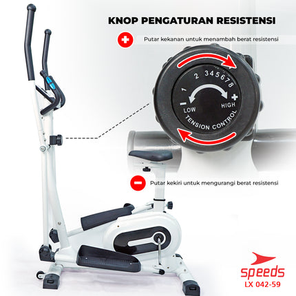 SPEEDS Elliptical Bike Sepeda Magnetic Fitness Gym 042-59