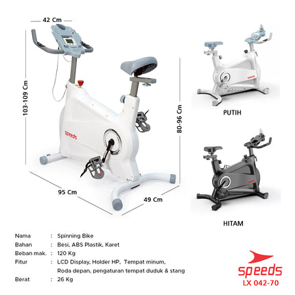 SPEEDS Spinning Bike Magnetic Exercise Bike Alat Fitness 042-70