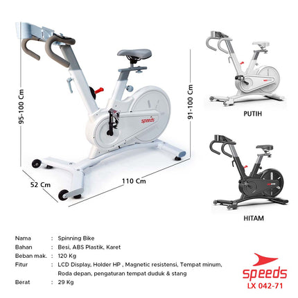 SPEEDS Sport Sepeda Statis Magnetic Excerise Bike Spinning Bike Belt Sepeda Fitness 042-71