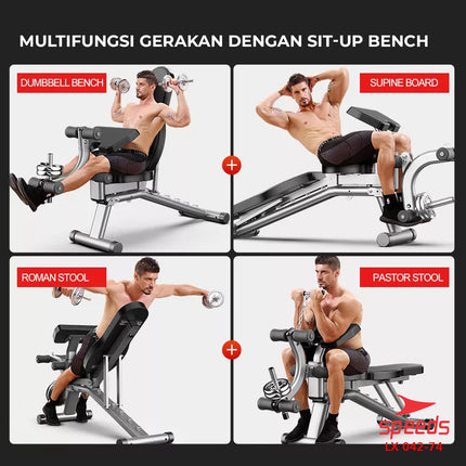 SPEEDS Fitness Bench Alat Olahraga Gym Multifungsi 042-74
