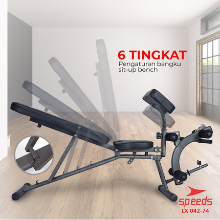 SPEEDS Fitness Bench Alat Olahraga Gym Multifungsi 042-74