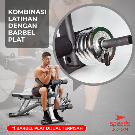 SPEEDS Fitness Bench Alat Olahraga Gym Multifungsi 042-74