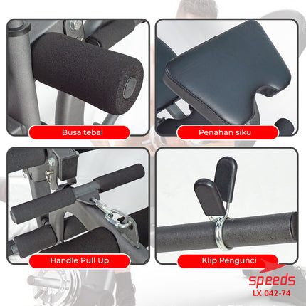 SPEEDS Fitness Bench Alat Olahraga Gym Multifungsi 042-74